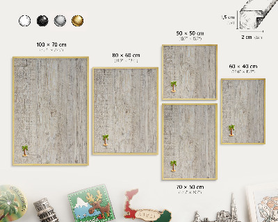 Tablero para imanes decorativo con marco dorado Textura de madera
