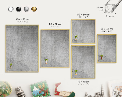 Pizarra magnética de pared en color oro Minimalismo concreto