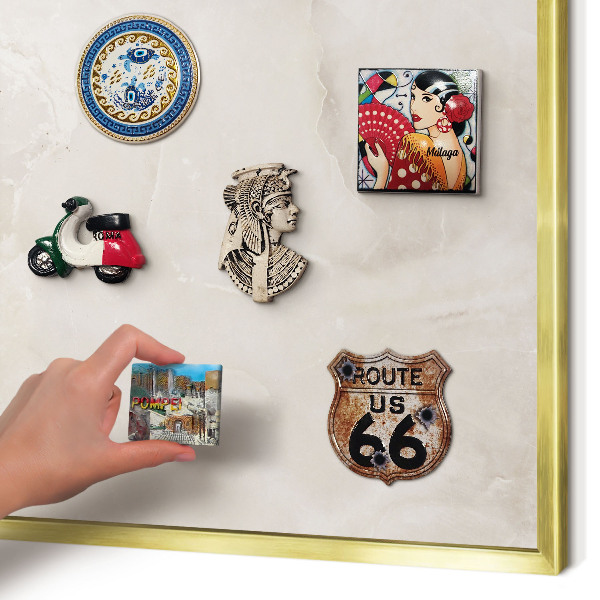 Pizarra magnética de pared en color oro Mármol beige