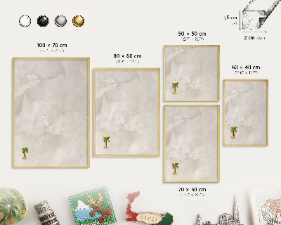 Pizarra magnética de pared en color oro Mármol beige