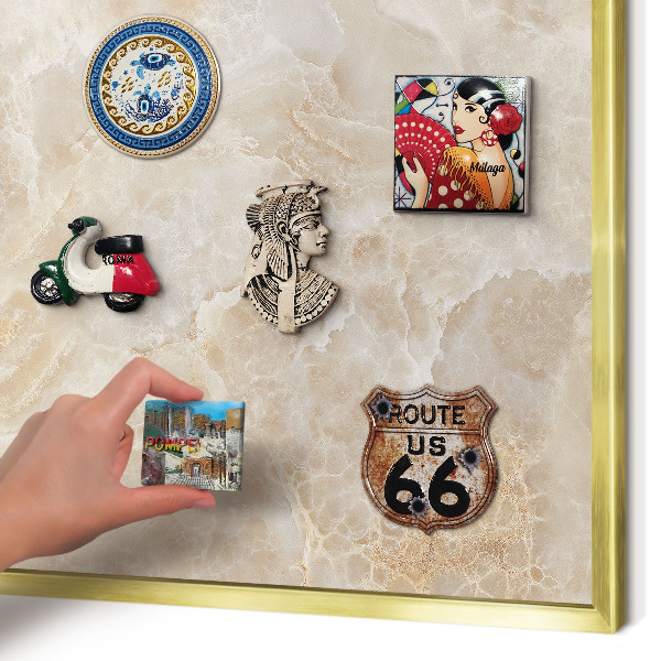 Pizarra magnética de pared en color oro Mármol color crema