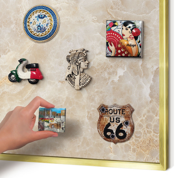 Pizarra magnética de pared en color oro Mármol color crema