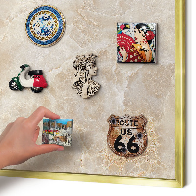 Pizarra magnética de pared en color oro Mármol color crema