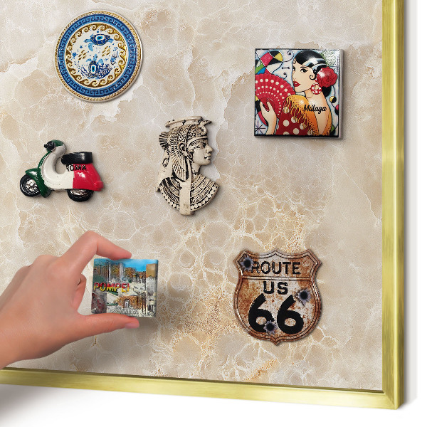 Pizarra magnética de pared en color oro Mármol color crema