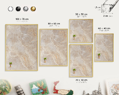 Pizarra magnética de pared en color oro Mármol color crema
