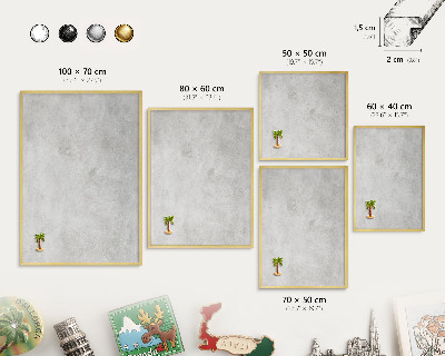 Pizarra magnética de pared en color oro Elegancia gris