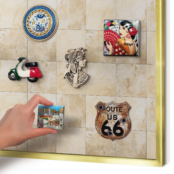 Tablero para imanes decorativo con marco dorado Elegancia neutral