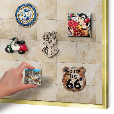 Tablero para imanes decorativo con marco dorado Elegancia neutral