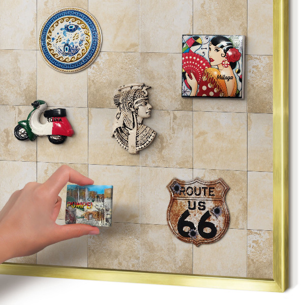 Tablero para imanes decorativo con marco dorado Elegancia neutral