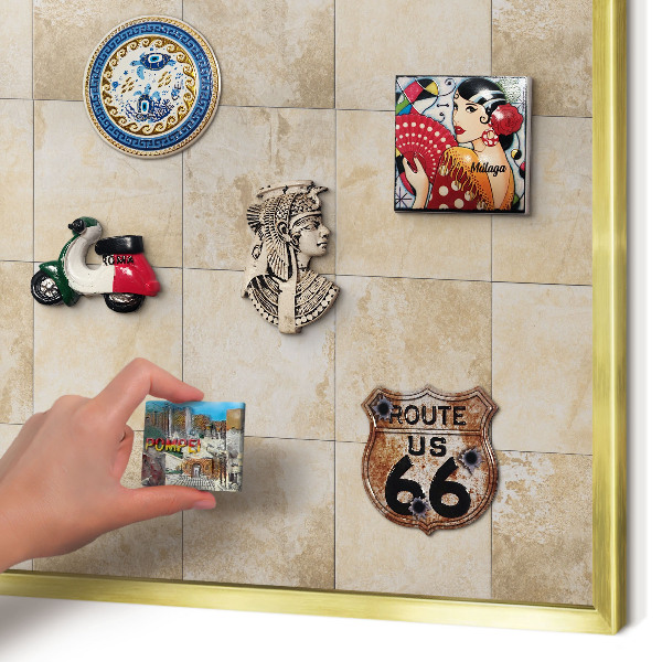 Tablero para imanes decorativo con marco dorado Elegancia neutral