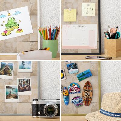 Tablero para imanes decorativo con marco dorado Elegancia neutral
