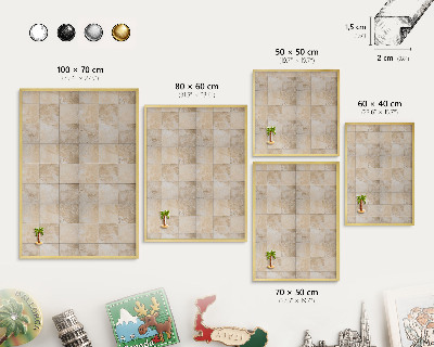 Tablero para imanes decorativo con marco dorado Elegancia neutral