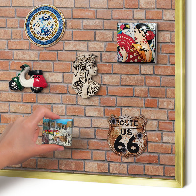 Pizarra magnética de pared en color oro Muro de ladrillo
