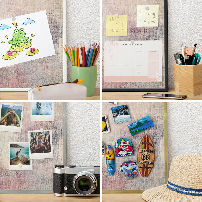 Tablero para imanes decorativo con marco dorado Abstracción en tonos pastel