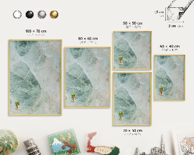 Pizarra magnética de pared en color oro Texturas verdes