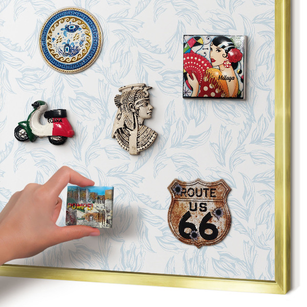 Tablero para imanes decorativo con marco dorado Tema claro