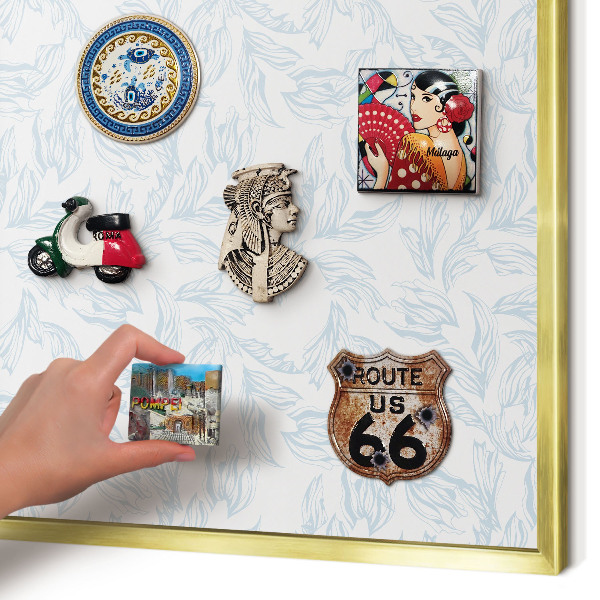 Tablero para imanes decorativo con marco dorado Tema claro