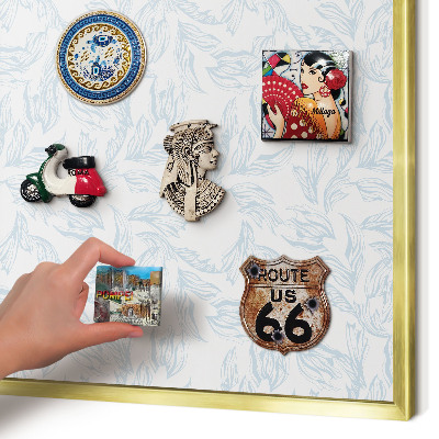 Tablero para imanes decorativo con marco dorado Tema claro