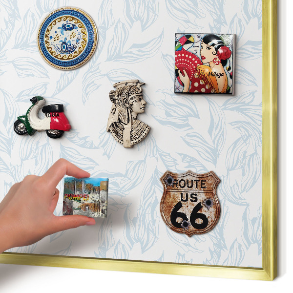 Tablero para imanes decorativo con marco dorado Tema claro