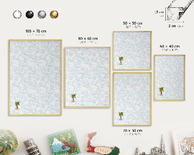 Tablero para imanes decorativo con marco dorado Tema claro