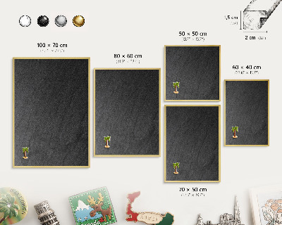 Tablero para imanes decorativo con marco dorado Textura negra