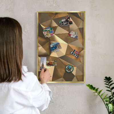 Tablero para imanes decorativo con marco dorado Geometría cálida
