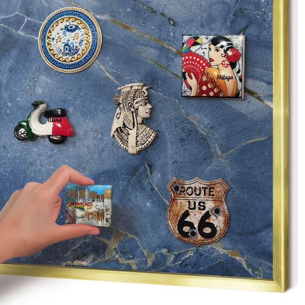 Pizarra magnética de pared en color oro Elegancia del mármol