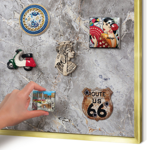Pizarra magnética de pared en color oro Mármol estampado