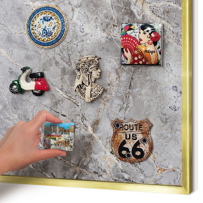 Pizarra magnética de pared en color oro Mármol estampado