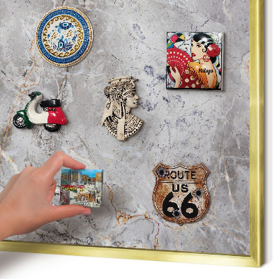 Pizarra magnética de pared en color oro Mármol estampado