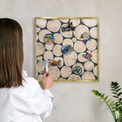 Pizarra magnética de pared en color oro Textura de madera
