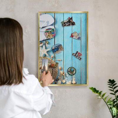 Pizarra magnética de pared en color oro Ambiente vacacional