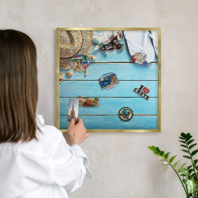 Pizarra magnética de pared en color oro Ambiente vacacional
