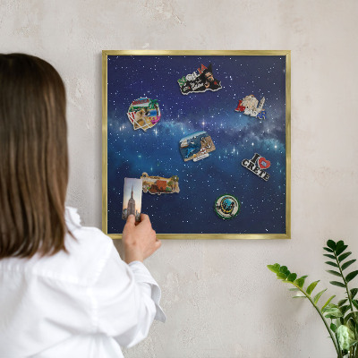 Pizarra magnética de pared en color oro Espacio estelar