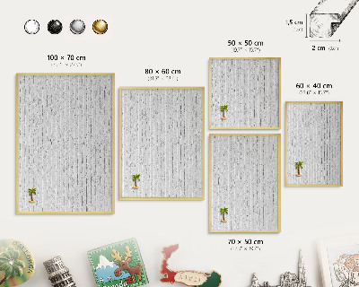 Tablero para imanes decorativo con marco dorado Muro de ladrillo