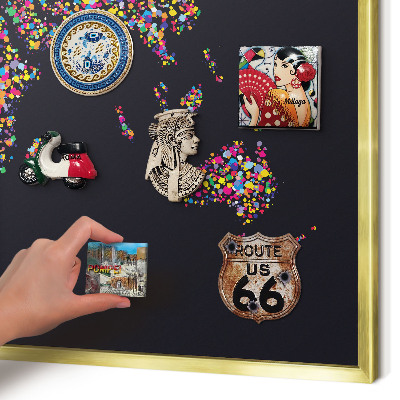 Tablero para imanes decorativo con marco dorado Mapa de colores