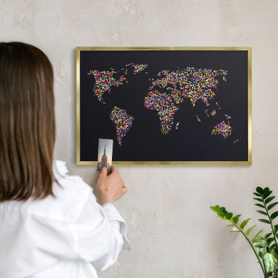 Tablero para imanes decorativo con marco dorado Mapa de colores
