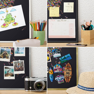 Tablero para imanes decorativo con marco dorado Mapa de colores