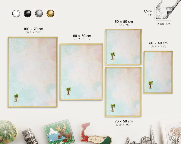 Pizarra magnética de pared en color oro Elegancia en tonos pastel