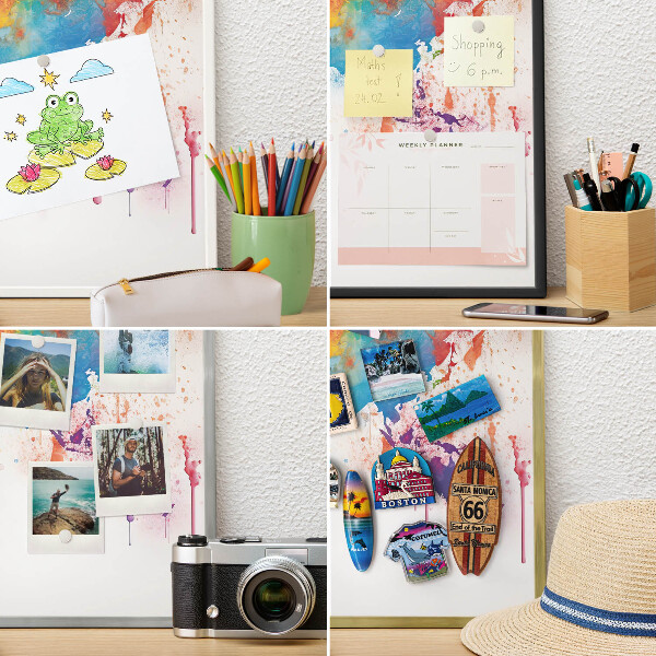 Tablero para imanes decorativo con marco dorado Mapa de colores