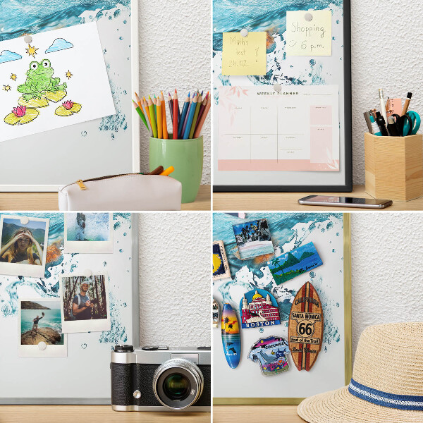 Tablero para imanes decorativo con marco dorado Mapa del agua