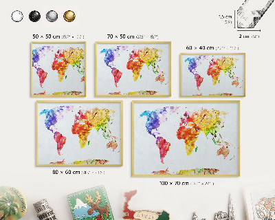 Pizarra magnética de pared en color oro Mapa de colores