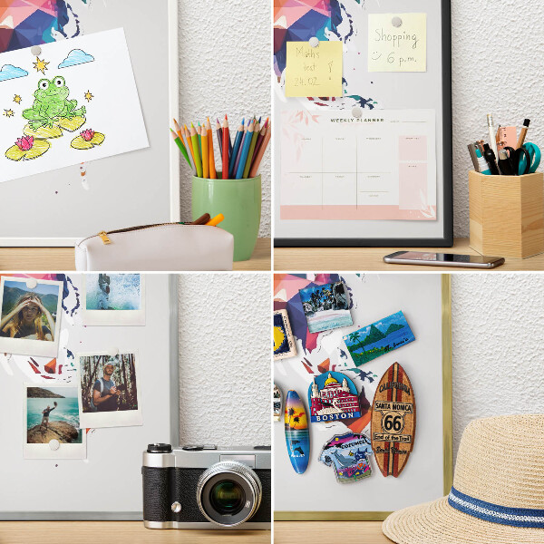 Tablero para imanes decorativo con marco dorado Mapa del mundo