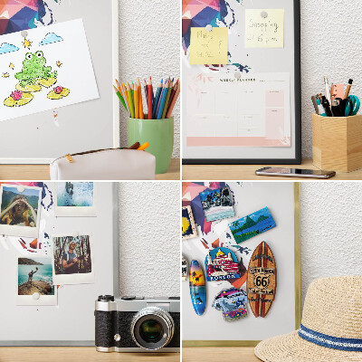 Tablero para imanes decorativo con marco dorado Mapa del mundo