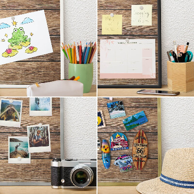 Tablero para imanes decorativo con marco dorado Textura de madera