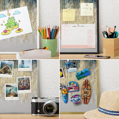 Tablero para imanes decorativo con marco dorado Bosque abstracto