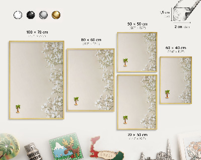 Tablero para imanes decorativo con marco dorado Naturaleza sutil