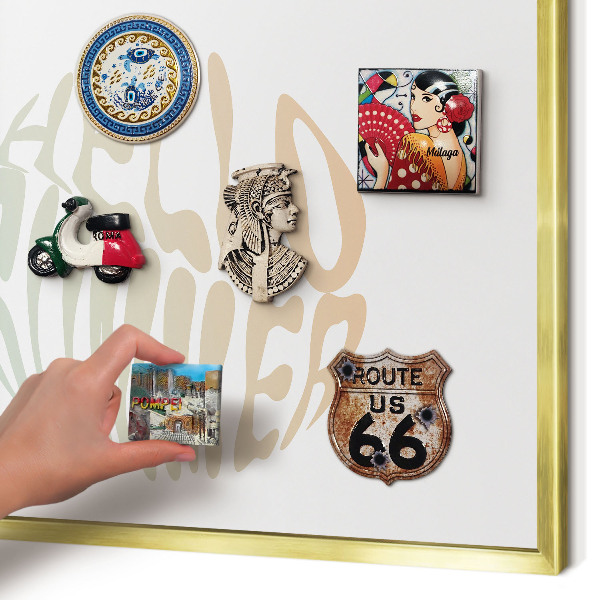 Pizarra magnética de pared en color oro Hola verano