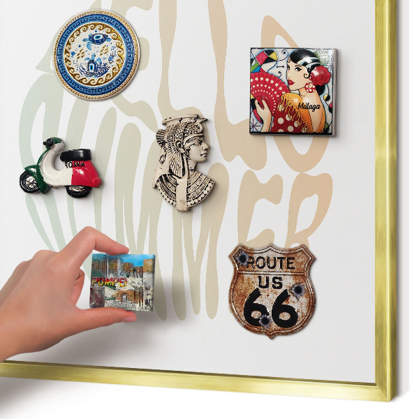 Pizarra magnética de pared en color oro Hola verano