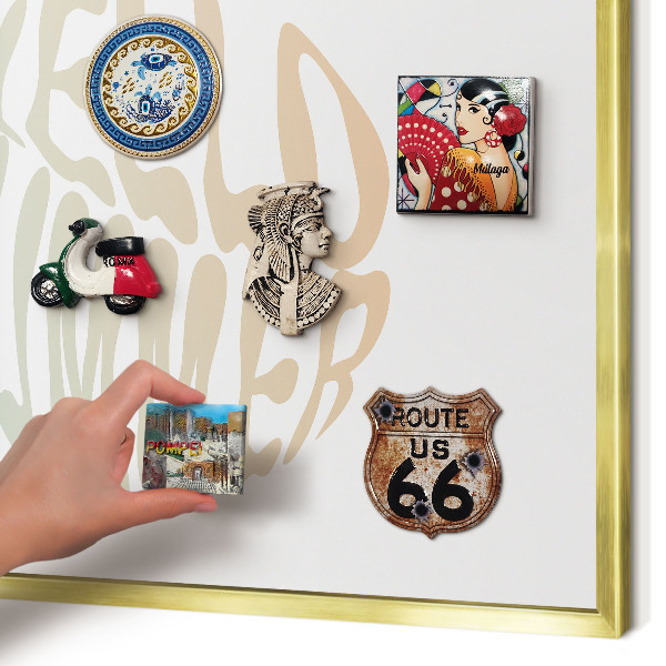 Pizarra magnética de pared en color oro Hola verano